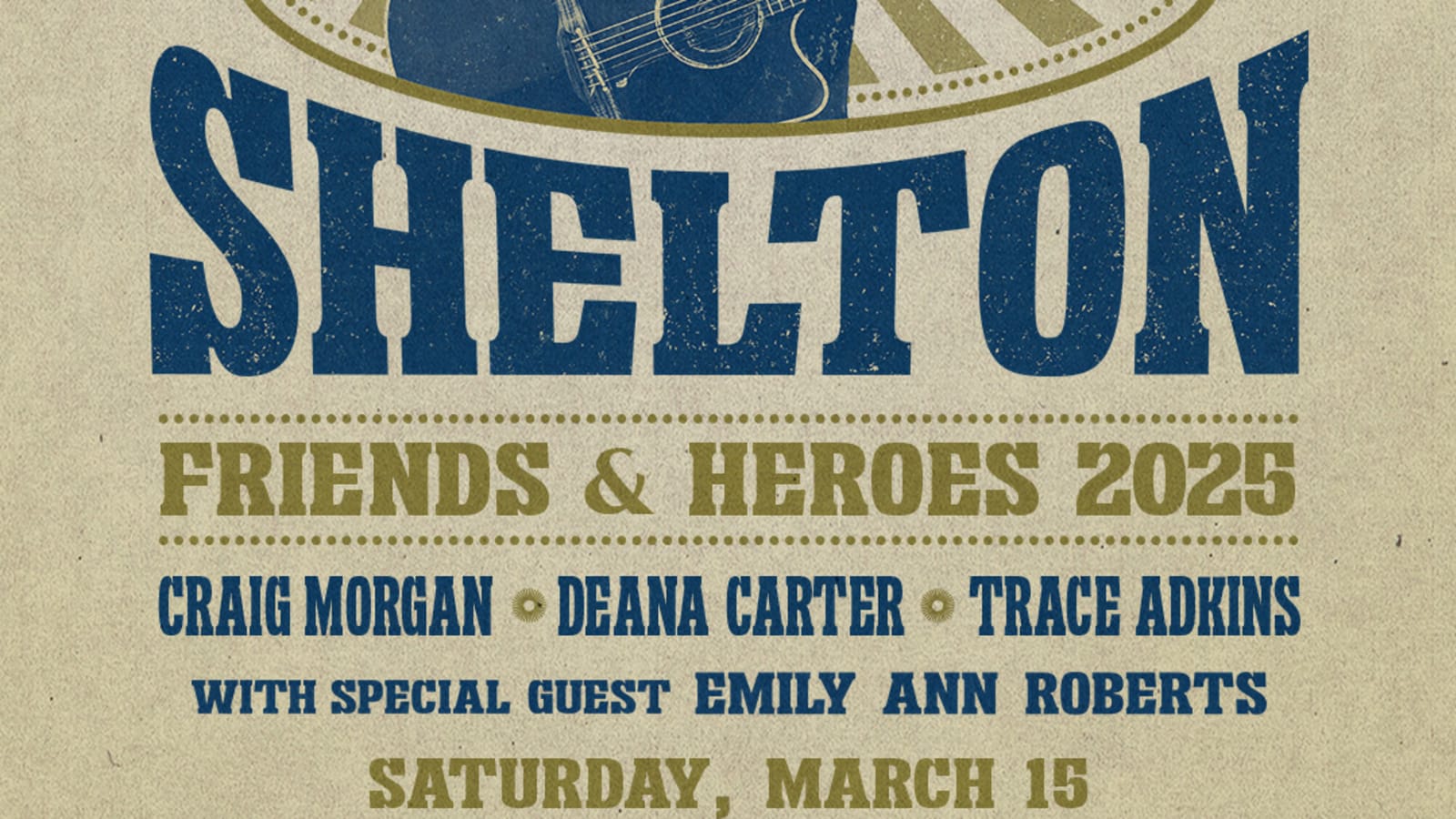 Blake Shelton Friends and Heroes 2025 Tour