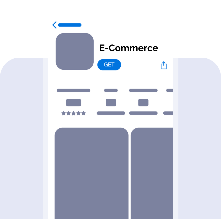 Image of a generic e-commerce app listing in the app store.