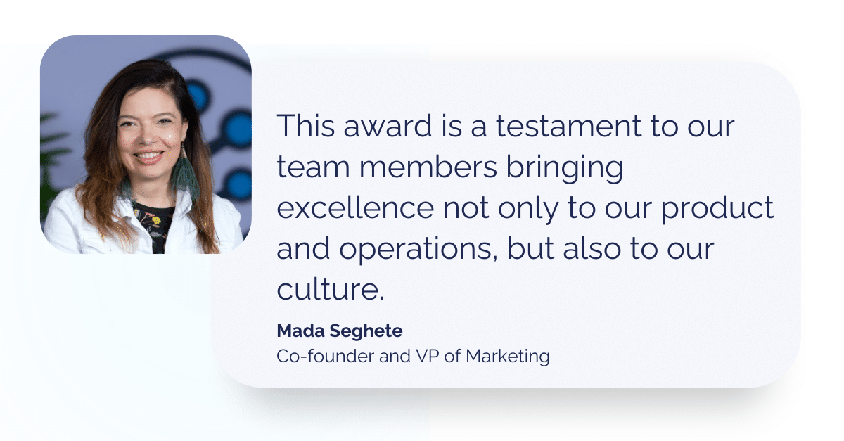 Quote from Mada Seghete, with headshot