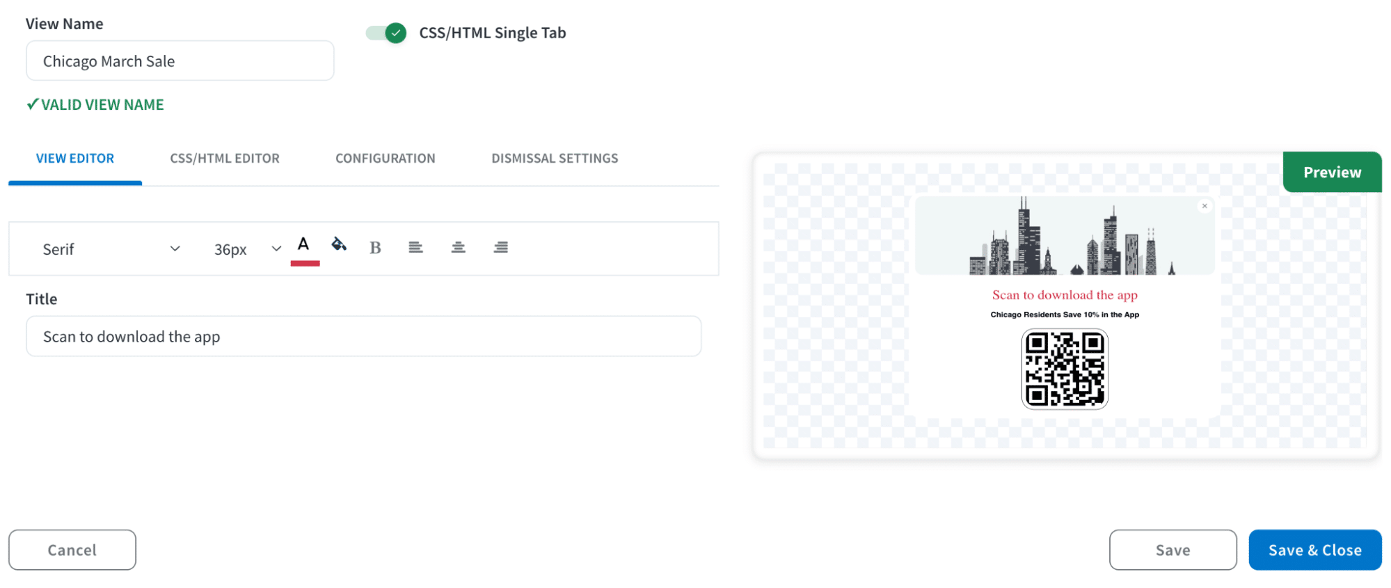 Screenshot of Branch Journeys UI. 
